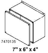 6" x 7-1/4" x 4-1/2" deep plastic junction box
