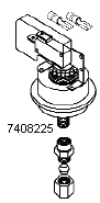 RayPak pressure switch, Barksdale, with connectors and adapter