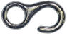 Chrome Rope Hook, for 1/4" to 1/2" rope