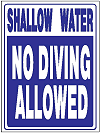 No Diving Pool Sign