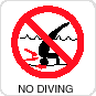NO DIVING, 2 color with graphic, vinyl tile