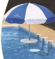Two Submerged Seats and Umbrella